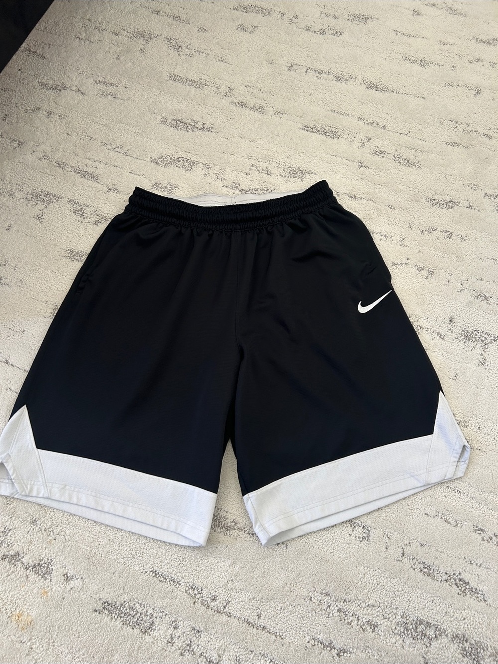 Nike Men’s Black Athletic Shorts with White Hem